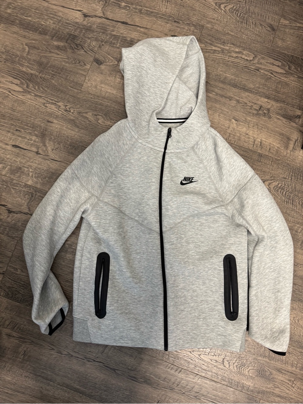 Nike Tech Kids Heather Gray Hooded Sweatshirt